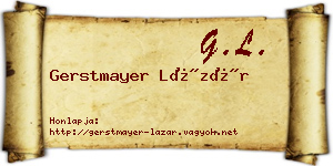 Gerstmayer Lázár névjegykártya
